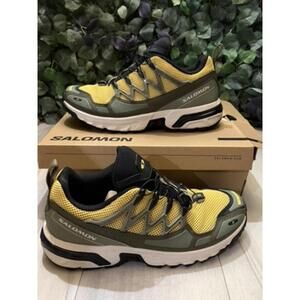 Salomon Trail Running Shoes Yellow and Olive Green IOB Sz 12